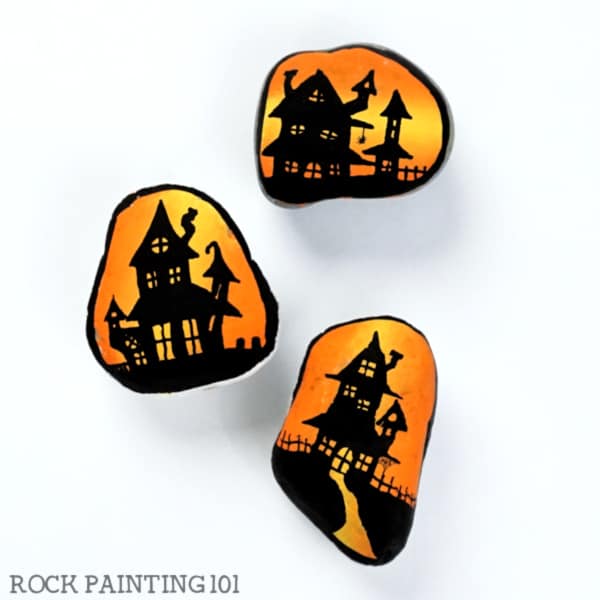 How to Paint a Haunted House Rock Painting 101