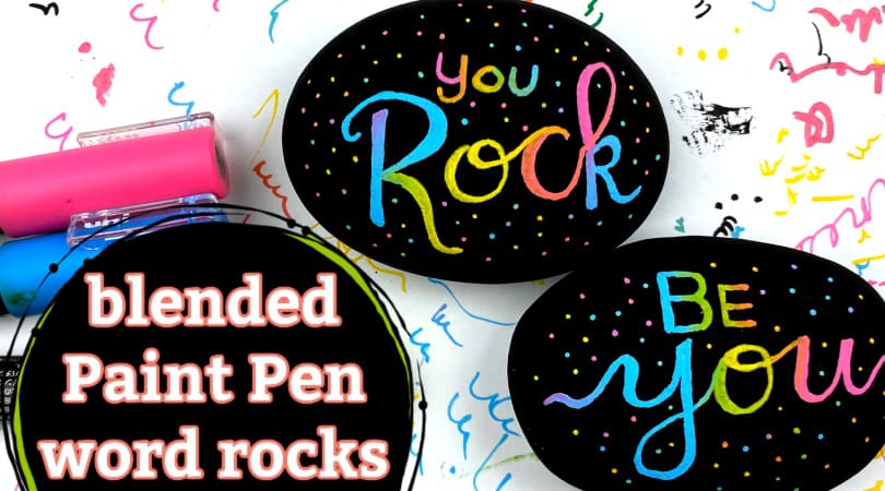 How to Paint Blended Hand Lettering Word Rocks