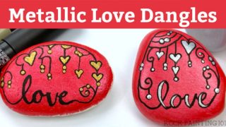 Metallic love dangle designs