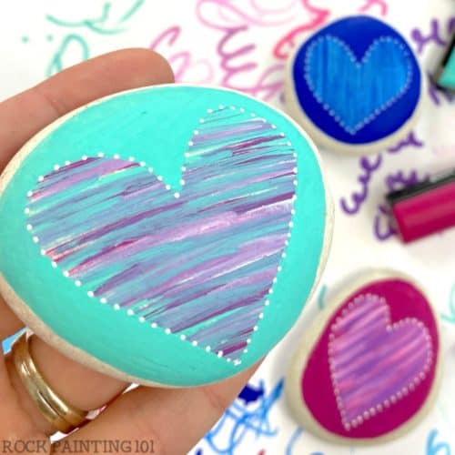Striped Paint Pen Hearts for Beginners