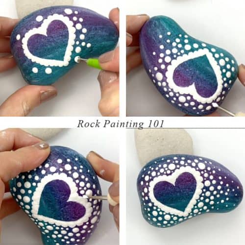 acrylic dotted silhouette heart steps 5-8 of 8