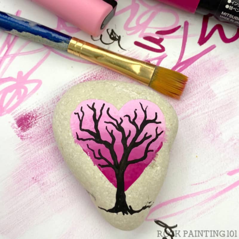 How to Paint a Heart with Dotting Tools - Rock Painting 101