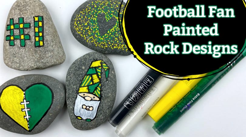 Easy Football Painted Rocks to Spread Team Spirit