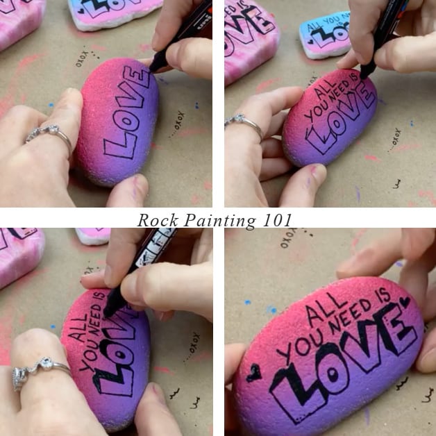 Simple Drop Lettering Tutorial for Beginners - Rock Painting 101