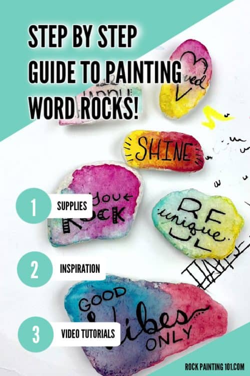 painting word rocks step by step