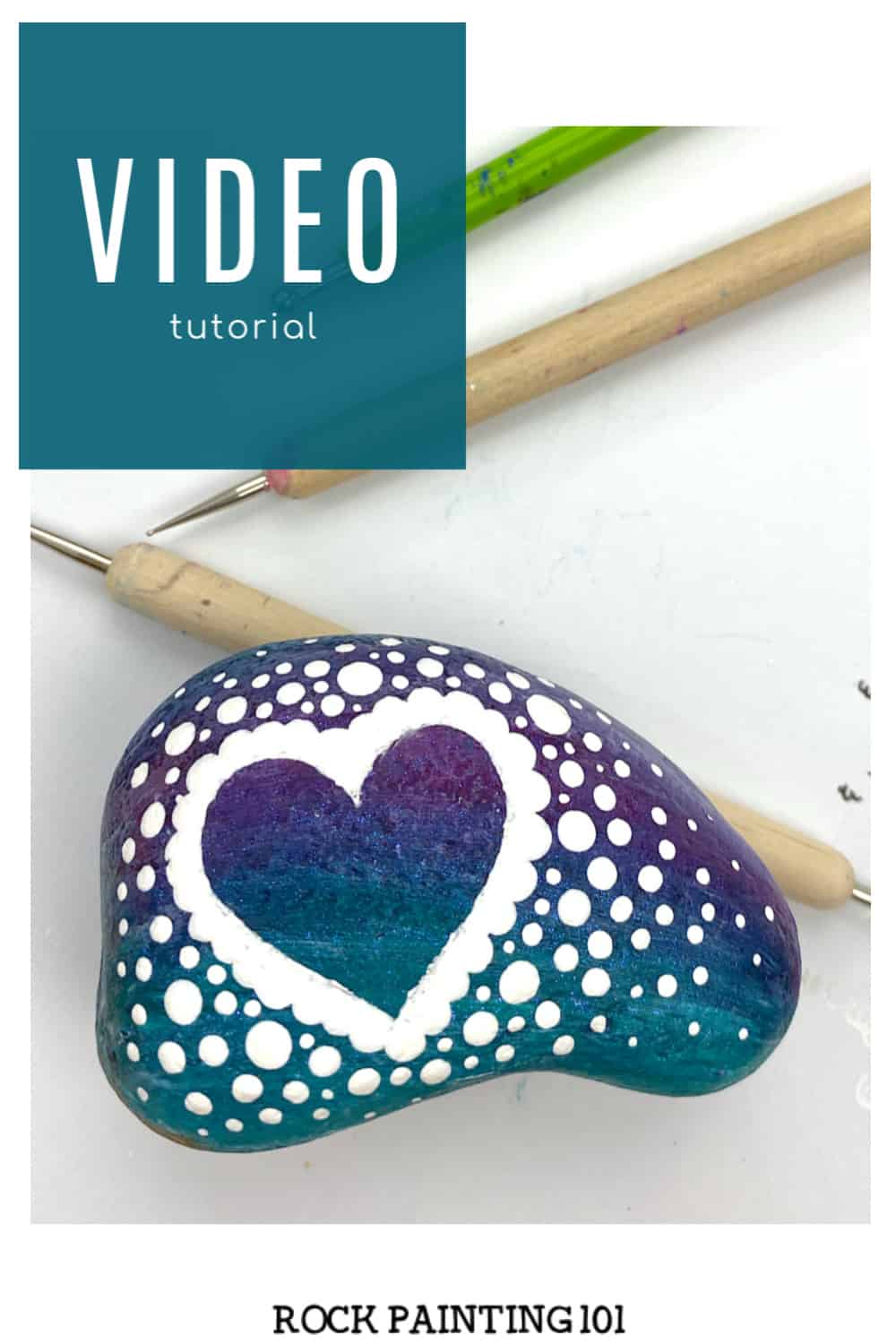 How to Paint a Heart with Dotting Tools Rock Painting 101