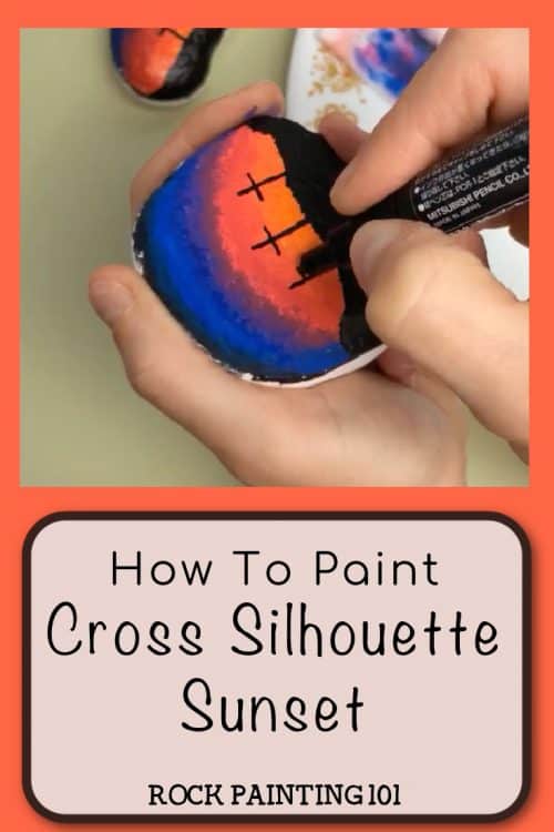 how to paint cross silhouette sunset