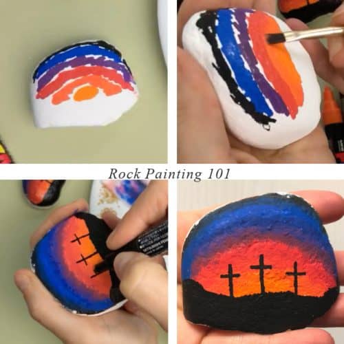 how to paint mt. calvary step by step