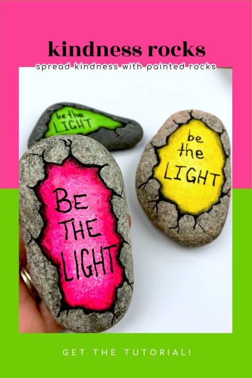 kindness rock painting idea be the light