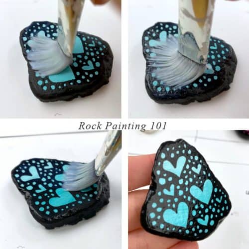 brush on sealing painted rocks step by step