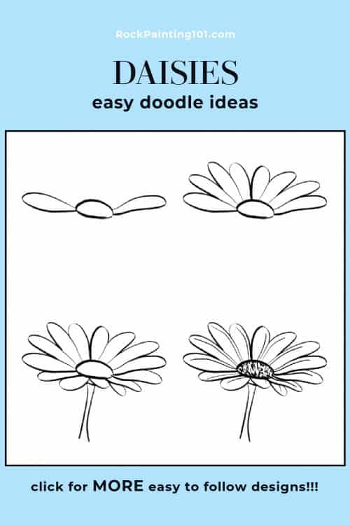 how to draw a daisy step by step