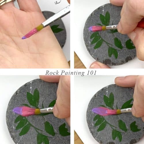 one stoke acrylic painted flowers for beginners steps 1-4 of 8