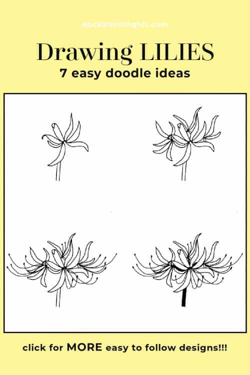 red spider lily drawing step by step