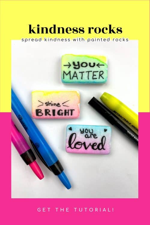 kindness rocks with highlighters
