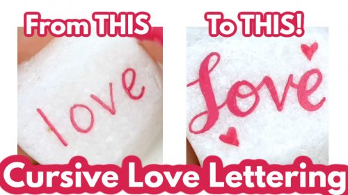 cursive love letters before and after