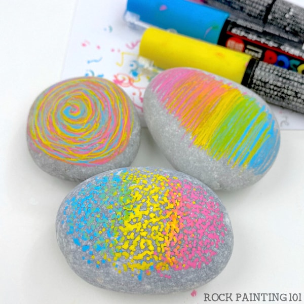 3 Easy Paint Pen Designs for Kindness rocks Rock Painting 101