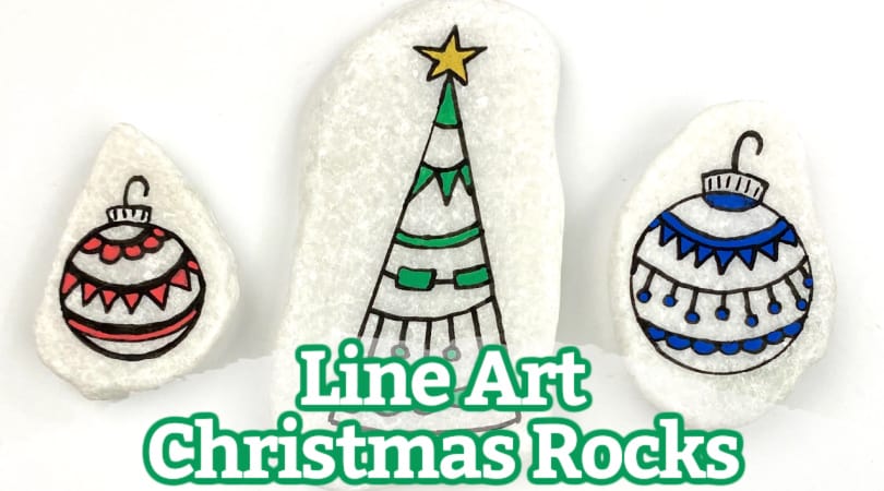 Line Art Christmas Designs for Painted Rocks and More!