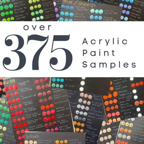 over 375 acrylic paint samples
