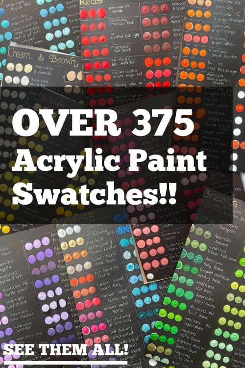 over 375 acrylic paint swatches for art and craft projects